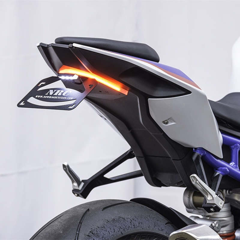 BMW S1000RR Fender Eliminator - Rear - New Rage Cycles - US model, Standard License Plate Bracket, Black textured finish, Plug & Play with brightest LED turn signals - Black - `20-`27